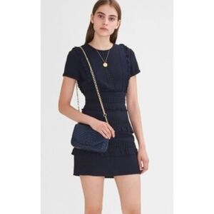 Maje Maya Ruya Ruffled-Trim Crepe Dress Sz. 2 (US M)